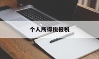 个人所得税报税(企业个税网上申报系统)